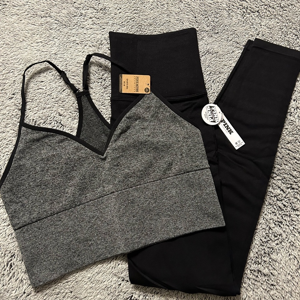 Victoria’s Secret shaping tummy control leggings with sports bundle size med New